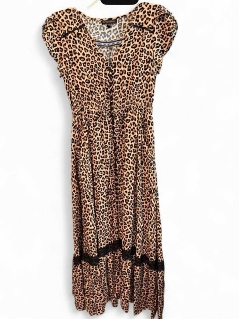 Caroline Morgan Animal Print Maxi Dress in Brown & Black Size Small
